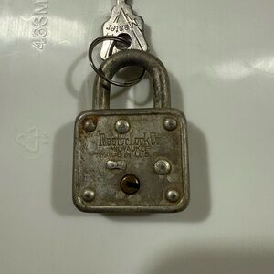 Vintage Silver Master Lock Padlock with Key